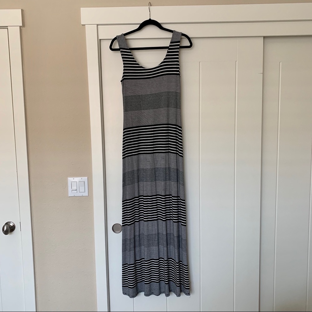 Black and White Striped Merona Maxi Dress